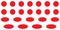 Starburst red sticker set - collection of special offer sale round and oval sunburst labels and buttons isolated.