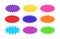 Starburst sticker set - collection of colorful special offer sale oval sunburst labels and buttons.