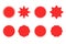 Starburst sticker set for promo sale. Vector badge shape design - star and circle icons, price label offer promotion