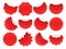 Starburst sticker. Shopping star burst button, red sale stickers and starburst shapes sparks isolated vector frames set