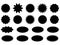 Starburst stickers set. Black sunburst badges, isolated on white star price labels