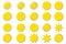 Starburst yellow sticker set - collection of special offer sale round shaped sunburst labels and badges isolated.