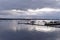 Starcross morning, Exmouth, devon: low tide, sunrise. Cloudscape horizon