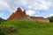 Stare Drawsko, zachodniopomorskie / Polska - July 9, 2019: Old ruins of the Joanit castle in Central Europe. Old medium stronghold