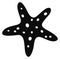 Starfish black icon. Marine animal. Sea fauna