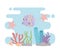 Starfish fish seashells life coral reef cartoon under the sea