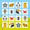 Starfish hamster Penguin leopard seal toucan crab fly Finding the Same Picture Educational game for Preschool Children. Vector