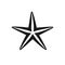 Starfish Icon, Star Shaped Echinoderm Marine Creature Black Logo, Seaside Fauna Zoo Habitat Isolated