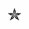 Starfish Icon, Star Shaped Echinoderm Marine Creature Black Logo, Seaside Fauna Zoo Habitat Isolated