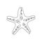 STARFISH LINE ART. Vector sea star. Continuous Line Drawing Vector Illustration