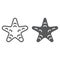 Starfish line and glyph icon, animal