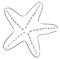 Starfish made of black outlines, single elements for beach wedding Illustration, clipart