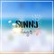 Starfish summer blurred sea bokeh beach background frame design badge vacation season holidays lettering for logo