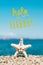 Starfish and text hello summer in spanish