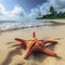 starfish under crystal clear water in the caribbean GENERATIVE AI