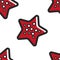 Starfish underwater creature seamless pattern Cuban symbol