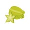 Starfruit set design with isolated sweet tropical fruit carambola. Decorative food element in flat detailed vector
