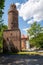 Stargard, Zachodniopomorskie / Poland-July, 14, 2020: Defensive walls of a small town. Brick building in Central Europe