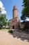 Stargard, Zachodniopomorskie / Poland-July, 14, 2020: Tower in the defensive walls. Defensive walls in a small town in Central