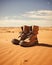 Stark Contrast: Leather Boots Against Sandy Desert Expanse