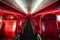 Stark Empty aircraft red interior. Generate Ai