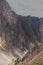 The stark mountainside of the Patacancha Mountains from the summit to the valley floor in the Urubamba Province