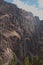 The stark mountainside and ridgeline of the Patacancha Mountain in the Andes Mountain range in Peru