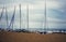 Stark Sailboat masts -all in a row