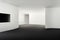 A stark, white wall with intricate architectural details stands alone in an empty room - a perfect canvas, made with generative ai