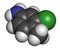 Starlicide avicide molecule gull toxicant. 3D rendering. Atoms are represented as spheres with conventional color coding:.