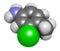 Starlicide avicide molecule (gull toxicant). 3D rendering. Atoms are represented as spheres with conventional color coding: