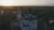 Starocherkassk, Russia - 2018: Cathedral at sunset from above