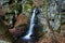 Starohutsky waterfall in the mountains above the city Nova Bana, Slovakia