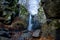 Starohutsky waterfall in the mountains above the city Nova Bana, Slovakia