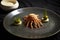 Starred alien chef gourmet plate illustration generative ai