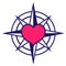 Starred compass with heart icon