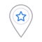 Starred gps thin color line vector icon