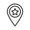 Starred gps thin line vector icon