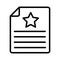 Starred thin  line  icon