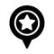 Starred vector glyph flat icon