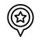 Starred vector thin line icon