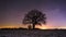 Starry constellations motion and rotating stars on winter night sky, universe outer space field 4k, slider timelapse