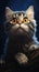 Starry-Eyed Feline: A Professional Portrait of a Mischievous Kit