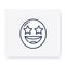Starry eyes face line icon. Editable illustration