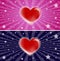 Starry love heart background