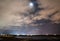 Starry moonlight over florida lake