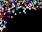 Starry night background, lots of stars scattered on a plain black background, copy space