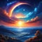 Starry night captivating anime sky wallpaper with star