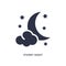 starry night icon on white background. Simple element illustration from weather concept