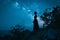 Starry Night Soiree: A Woman\\\'s Timeless Journey Through the Nigh